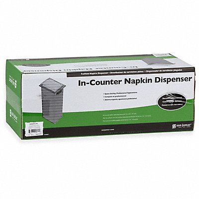GRAINGER H2005CLSS Napkin Dispenser 5 1/2in D 19 5/8in H Clear