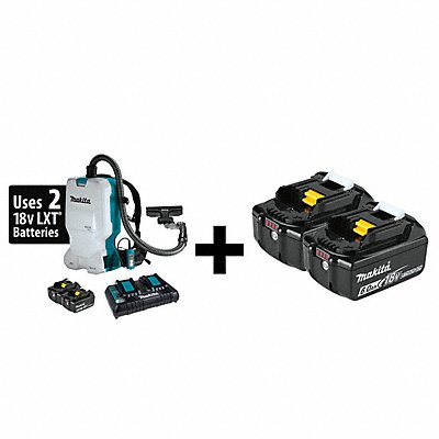 MAKITA XCV17PGBL1860B2 Backpack Vacuum Kit HEPA Disposable Bag