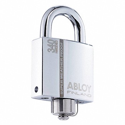ABLOY PLM34050BKD Keyed Padlock 1 3/32 in Rectangle Silver