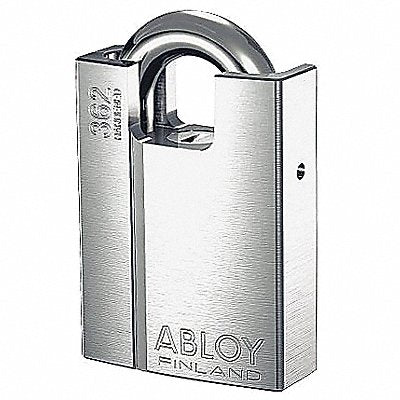 ABLOY PL362BKD Keyed Padlock 1 1/4 in Rectangle Silver