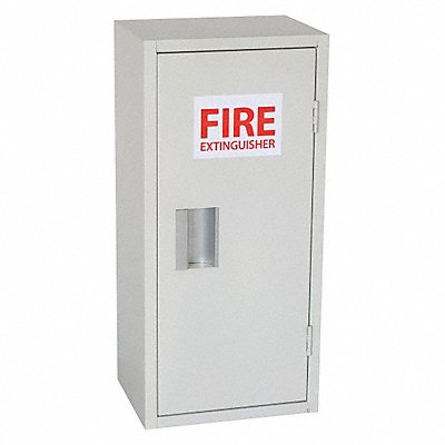 GRAINGER 35GX44 Fire Extinguisher Cabinet Cream Steel