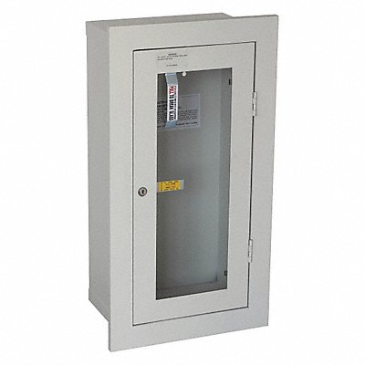 GRAINGER 35GX47 Fire Extinguisher Cabinet Cream Steel