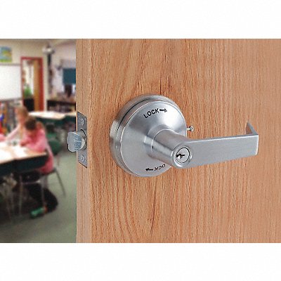 GRAINGER GT135LEDPHL626234ASASFL Lever Lockset Mechanical GT Curved