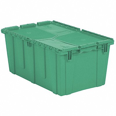 ORBIS FP243GREEN E3380 Attached Lid Container Green Solid HDPE