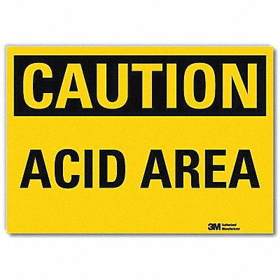 LYLE U41042RD7X5 Caution Sign 5 in x 7 in Reflective Sheeting