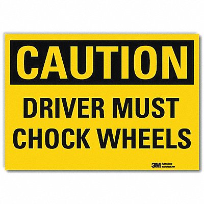 LYLE U41046RD14X10 Caution Sign 10x14in Reflective Sheeting