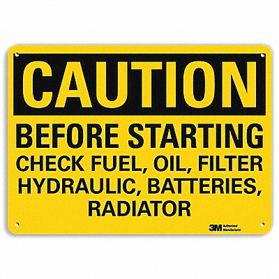 LYLE U41082NP14X10 Caution Sign 10 in x 14 in Plastic