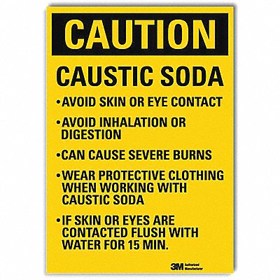 LYLE U41108RD10X14 Caution Sign 14x10in Reflective Sheeting