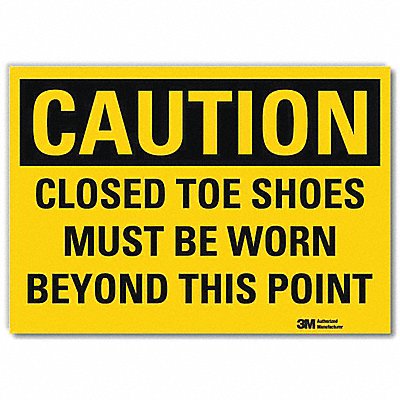 LYLE U41133RD14X10 Caution Sign 10x14in Reflective Sheeting
