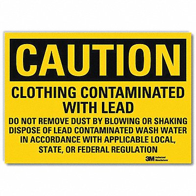 LYLE U41136RD7X5 Caution Sign 5 in x 7 in Reflective Sheeting