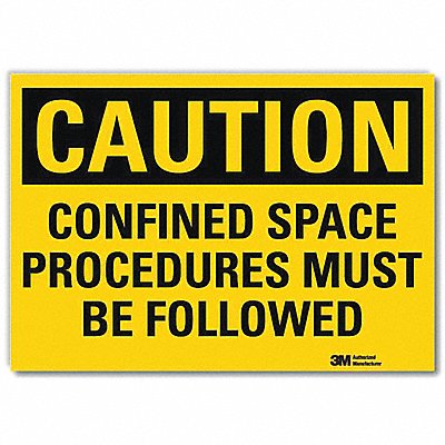 LYLE U41143RD10X7 Caution Sign 7inx10inReflective Sheeting