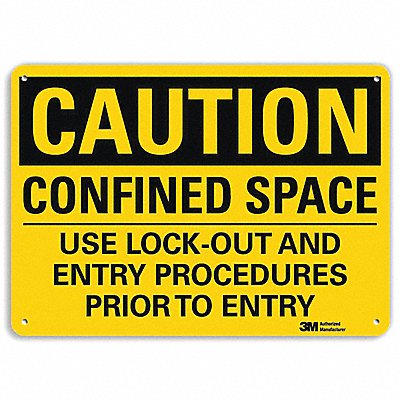 LYLE U41145NA14x10 Caution Sign 10 inx14 in Aluminum