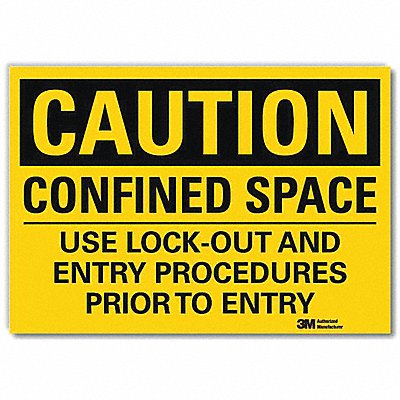 LYLE U41145RD14X10 Caution Sign 10x14in Reflective Sheeting
