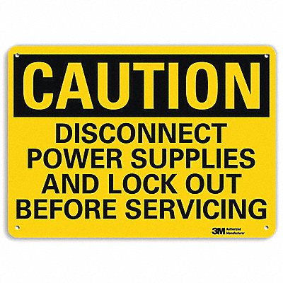 LYLE U41164NA14x10 Caution Sign 10 in x 14 in Aluminum