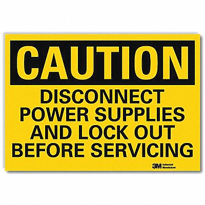 LYLE U41164RD10X7 Caution Sign 7inx10inReflective Sheeting