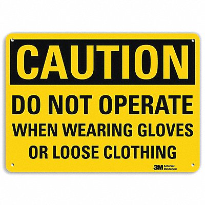 LYLE U41193NA14x10 Caution Sign 10 in x 14 in Aluminum