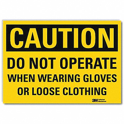 LYLE U41193RD7X5 Caution Sign 5inx7in Reflective Sheeting