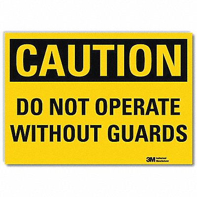 LYLE U41196RD10X7 Safety Sign 7 in x 10 in Reflective Sheeting