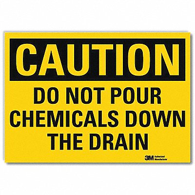 LYLE U41199RD10X7 Caution Sign 7 in x 10 in Reflective Sheeting