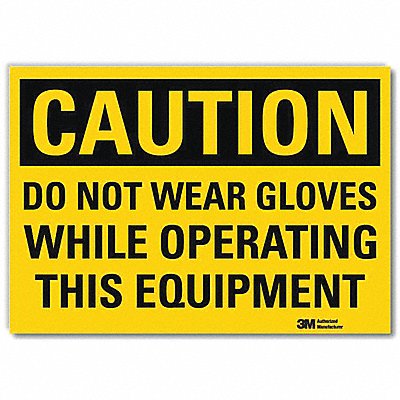 LYLE U41212RD10X7 Caution Sign 7 in x 10 in Reflective Sheeting