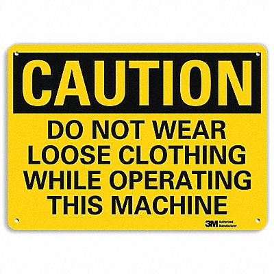 LYLE U41214NA10x7 Caution Sign 7 in x 10 in Aluminum