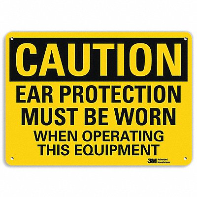 LYLE U41237NP14X10 Caution Sign 10 inx14 in Plastic