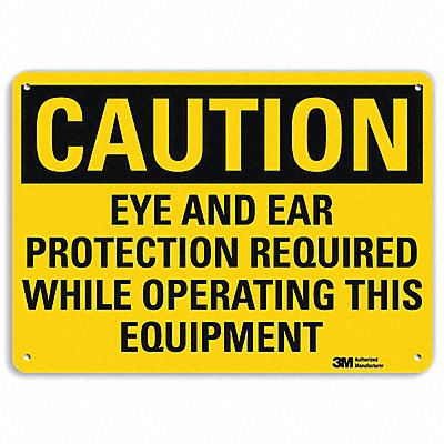 LYLE U41272NP14X10 Caution Sign 10 inx14 in Plastic