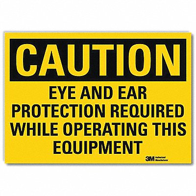 LYLE U41272RD14X10 Caution Sign 10in x 14in Reflective Sheeting
