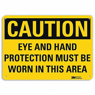 LYLE U41274NA14x10 Caution Sign 10 in x 14 in Aluminum