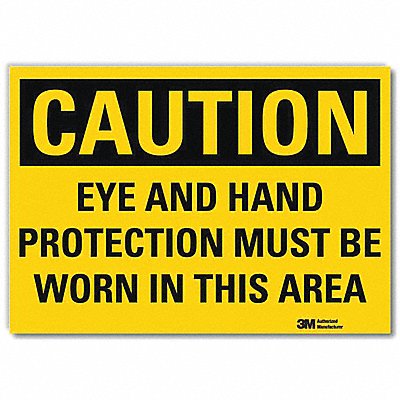 LYLE U41274RD14X10 Caution Sign 10in x 14in Reflective Sheeting