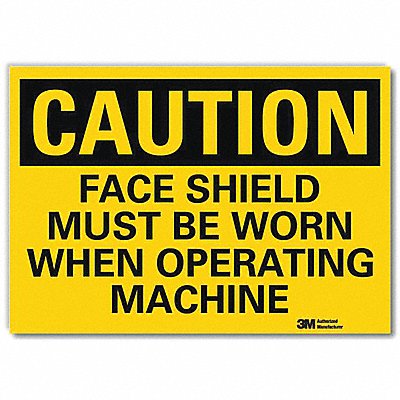 LYLE U41297RD14X10 Caution Sign 10x14in Reflective Sheeting