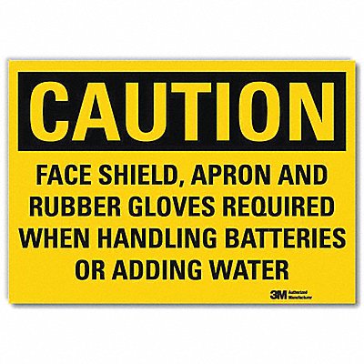LYLE U41298RD10X7 Caution Sign 7inx10inReflective Sheeting