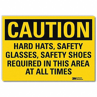 LYLE U41368RD14X10 Caution Sign 10x14in Reflective Sheeting