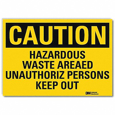 LYLE U41379RD10X7 Caution Sign 7inx10inReflective Sheeting
