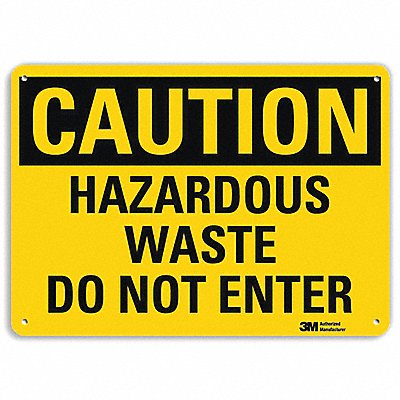 LYLE U41380NA10x7 Caution Sign 7 in x 10 in Aluminum