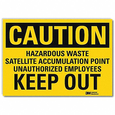 LYLE U41382RD14X10 Caution Sign 10x14in Reflective Sheeting