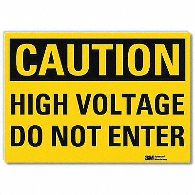 LYLE U41422RD10X7 Caution Sign 7inx10inReflective Sheeting