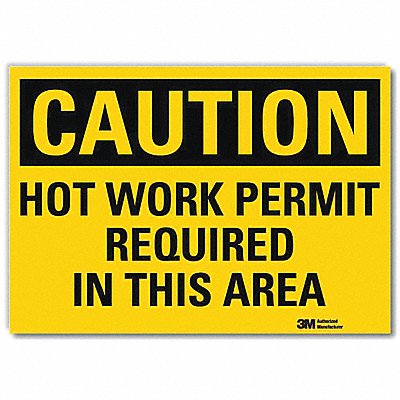 LYLE U41434RD14X10 Caution Sign 10x14in Reflective Sheeting