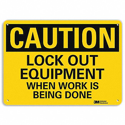LYLE U41496NP14X10 Caution Sign 10 in x 14 in Plastic