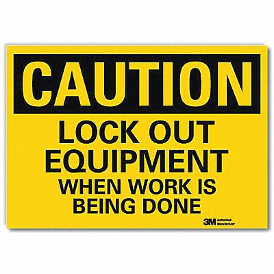 LYLE U41496RD14X10 Caution Sign 10in x 14in Reflective Sheeting