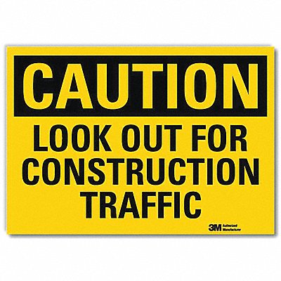 LYLE U41505RD14X10 Caution Sign 10in x 14in Reflective Sheeting