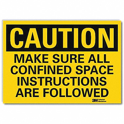 LYLE U41523RD10X7 Caution Sign 7 in x 10 in Reflective Sheeting