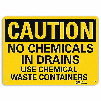 LYLE U41540NA10x7 Caution Sign 7 in x 10 in Aluminum