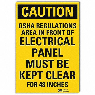 LYLE U41574RD10X14 Caution Sign 14x10in Reflective Sheeting