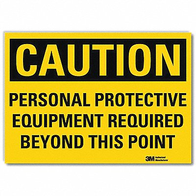 LYLE U41589RD14X10 Caution Sign 10x14in Reflective Sheeting
