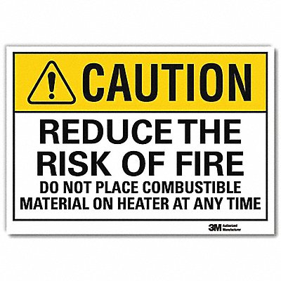 LYLE U41624RD14X10 Caution Sign 10in x 14in Reflective Sheeting
