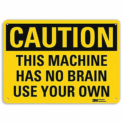 LYLE U41710NP14X10 Caution Sign 10 in x 14 in Plastic