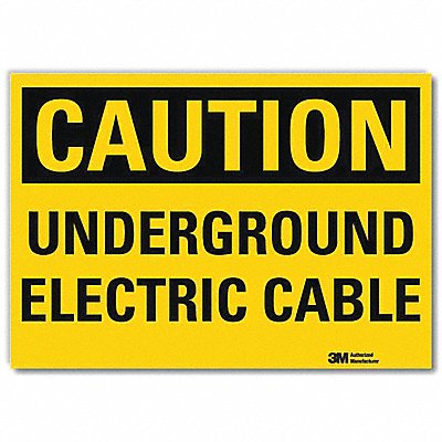 LYLE U41745RD14X10 Caution Sign 10x14in Reflective Sheeting
