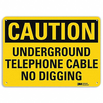 LYLE U41747NA10x7 Caution Sign 7 in x 10 in Aluminum