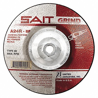 UNITED ABRASIVES-SAIT 21026 Depressed Grinding Wheel 5/8 -11CN ThreadHle